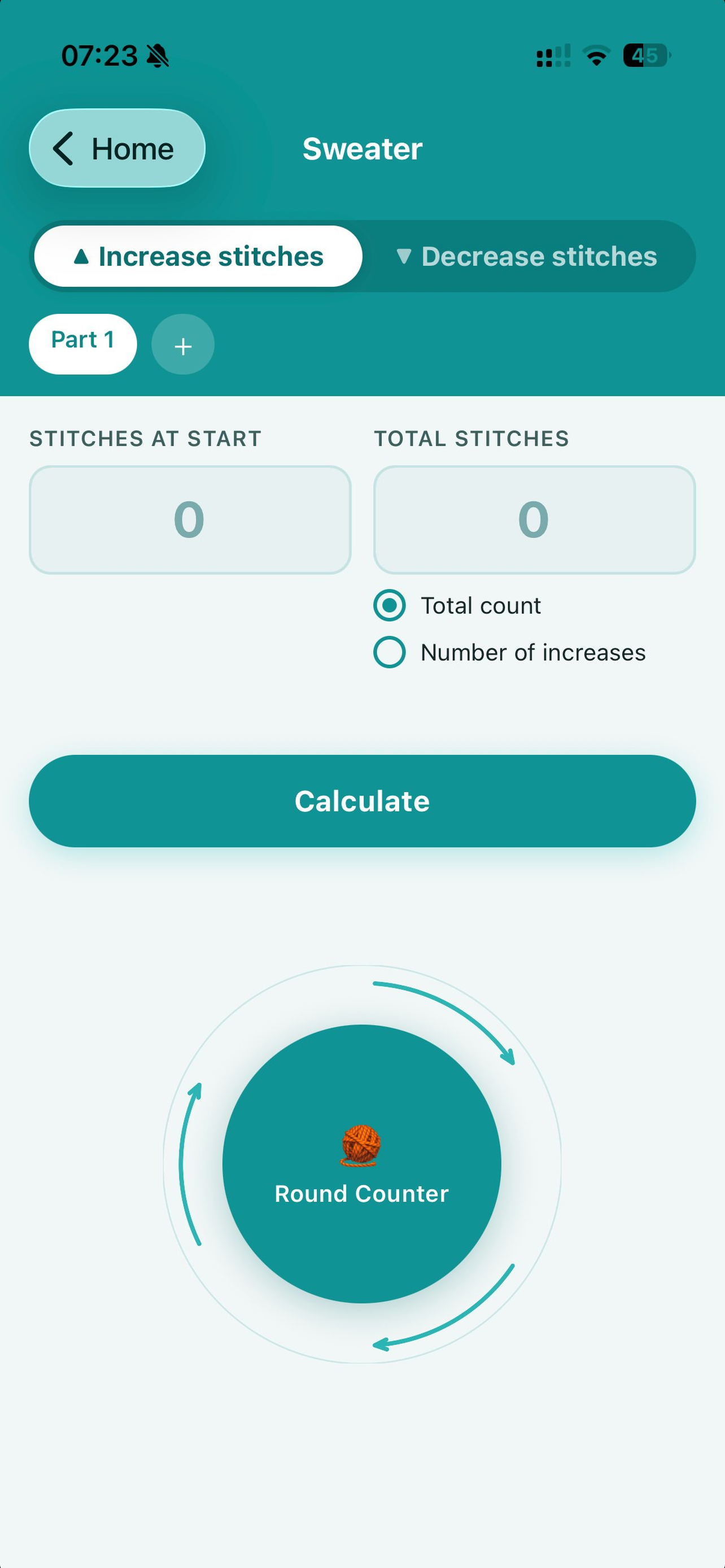 KnitCalc screenshot 2